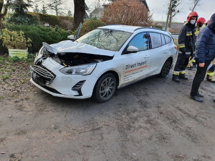 Wypadek na drodze krajowej nr 91 w Lignowach Szlacheckich - droga zablokowana
