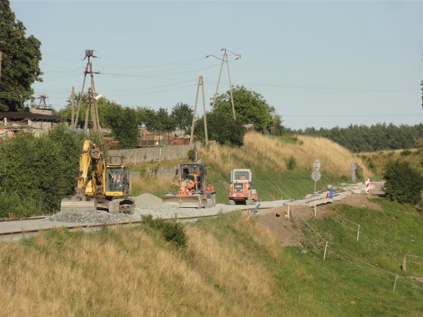 Remont linii PKP w Dzierżążnie 10-08-2015