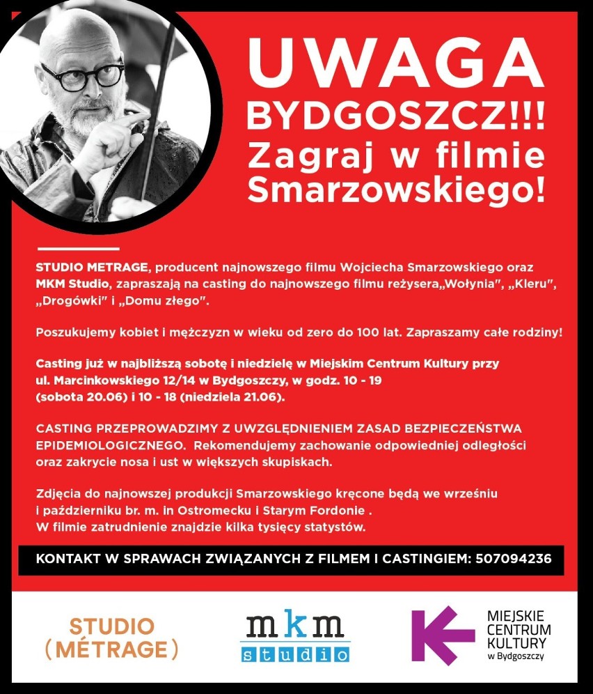 Chcesz wystąpić w filmie Wojciecha Smarzowskiego? Przyjdź na casting w weekend (21-22.06.) w Bydgoszczy