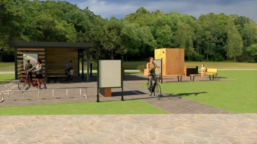 Budowa miejsca obsługi rowerzystów w gminie Opoczno