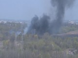 Pożar traw na granicy Sosnowca i Czeladzi [WIDEO]