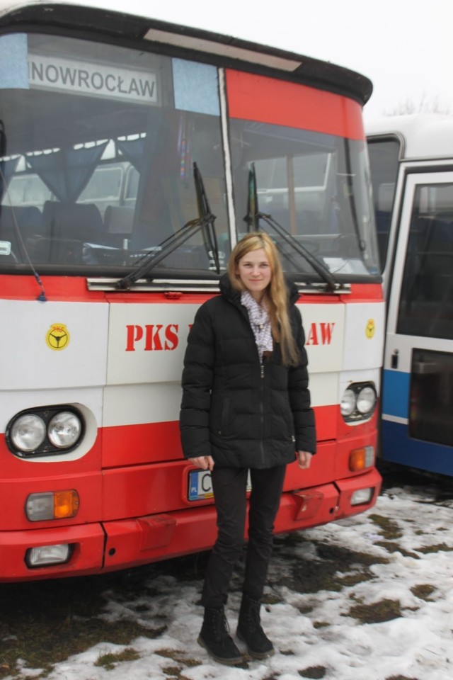 Pani Emilia jest pierwszą kobietą-kierowcą w Kujawsko-Pomorskim Transporcie Samochodowym S.A.