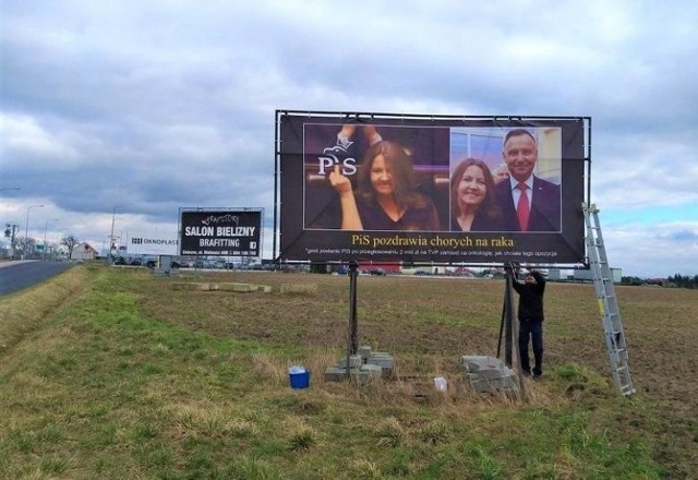 Pierwszy billboard z posłanką Lichocką zainstalowano w ubiegłym tygodniu przy wjeździe do Gniezna