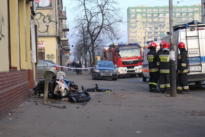 Wypadek motocyklisty na Rzgowskiej w Łodzi