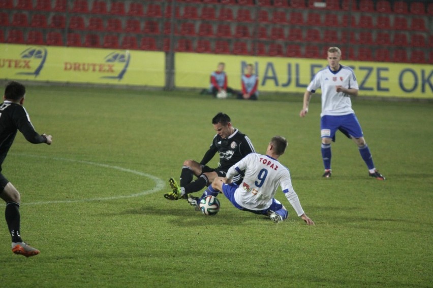 Drutex-Bytovia - Pogoń Siedlce 3:1. Dwie bramki w tym spotkaniu zdobył Artur Formela