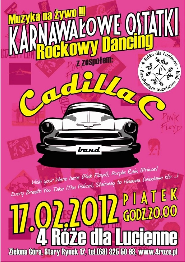 Karnawałowe Ostatki czyli rockowy dancing z zespołem Cadillac.