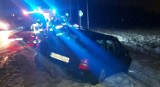 Audi wypadło z drogi w Nowej Wsi. Za kierownicą był pijany 41-latek. Zatrzymali go policjant po służbie i dwóch innych kierowców. Zdjęcia