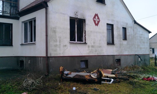 Pożar domu w miejscowości Kalinówka Królewska [zdjęcia]