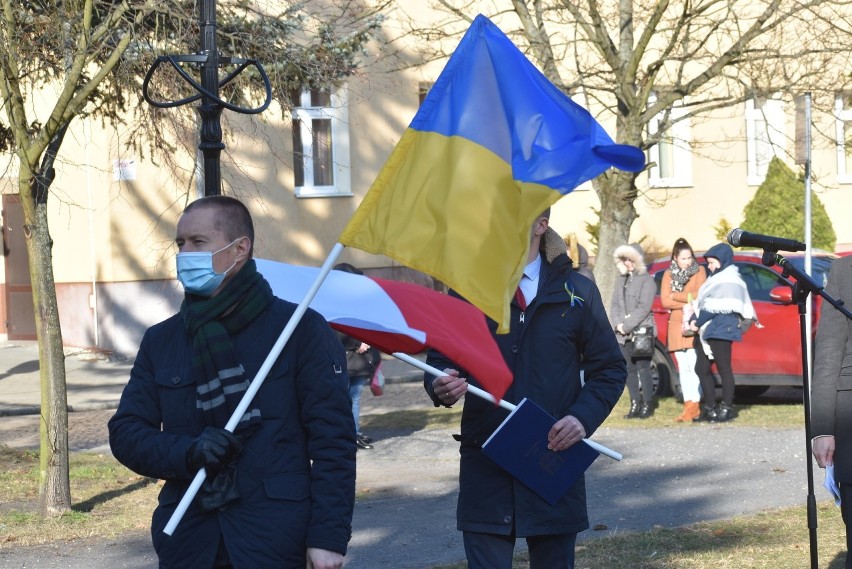 Protest w Krośnie Odrzańskim przeciwko wojnie w Ukrainie.