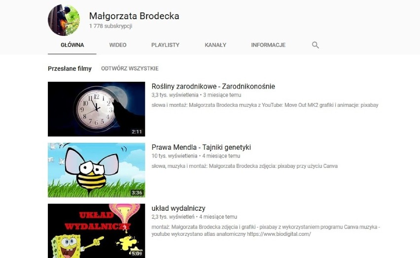 Małgorzata Brodecka 

Youtuberka, nauczycielka biologii z 17...