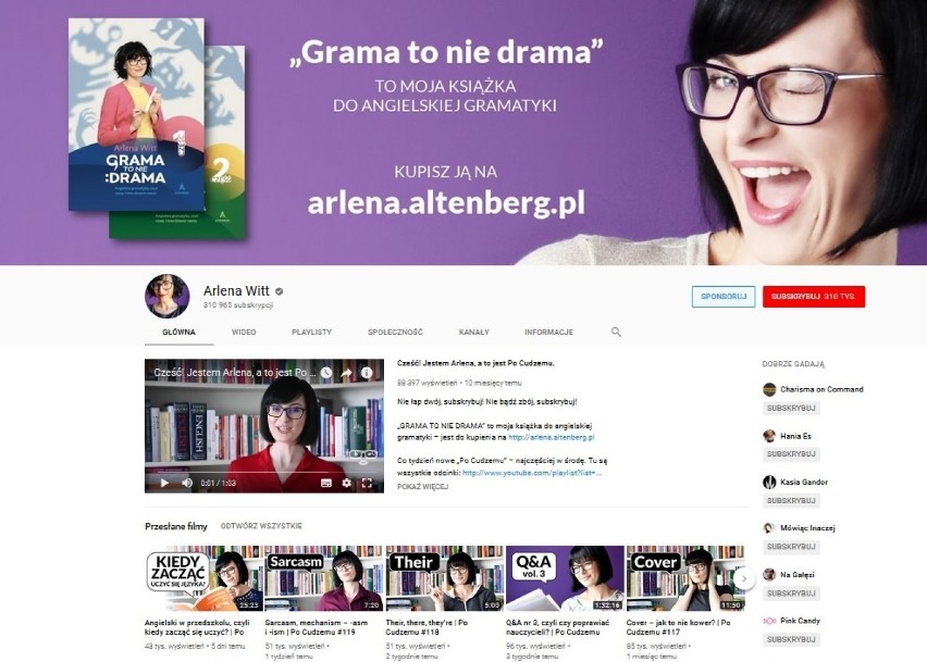 Arlena Witt

Od trzech lat prowadzi na YouTubie cykl „Po...