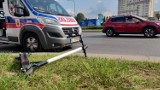 Wypadek (kolizja) z hulajnogą elektryczną w Piotrkowie na ul. Dzielnej przy Al. Piłudskiego [ZDJĘCIA]