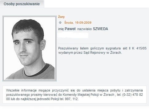 Paweł  nazwisko SZWEDA
urodzony 1986 r.