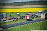 Wypadek na S5 pod Żninem - zdjęcia. Kierowca trafił do szpitala w Bydgoszczy 