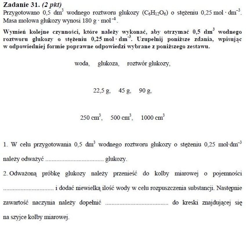 CHEMIA - ARKUSZ - POZIOM PODSTAWOWY