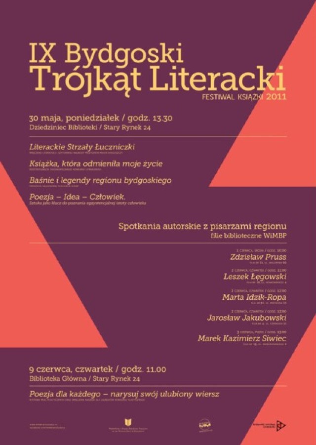 Publikujemy program imprezy Bydgoski Trójkąt Literacki 2011.