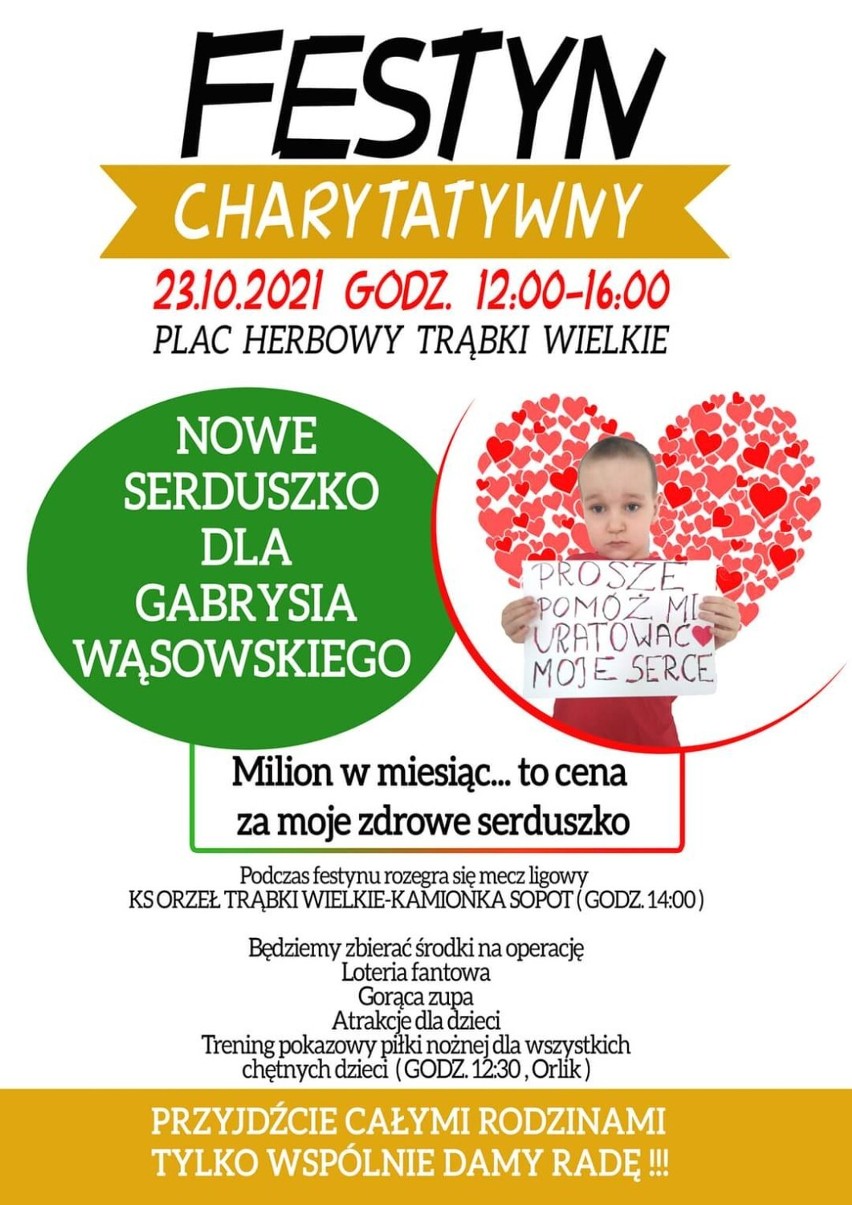 Złotówki uratują Gabrysia. Zbierają na operację serca 5-latka z gm. Trąbki Wielkie