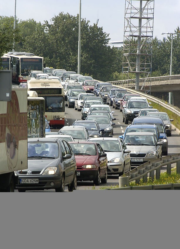 Korki na dojeździe do PGE Areny.