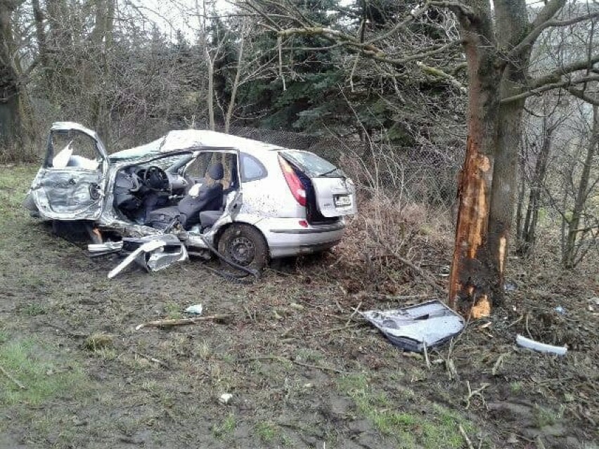 Wypadek w Gniszewie. Kierowca był trzeźwy, wypadł z drogi podczas wyprzedzania [ZDJĘCIA]