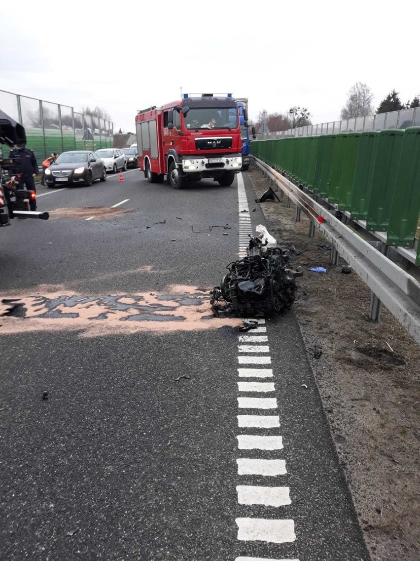 Wypadek na drodze ekspresowej s7 koło Elbląga [14.12.2018]....