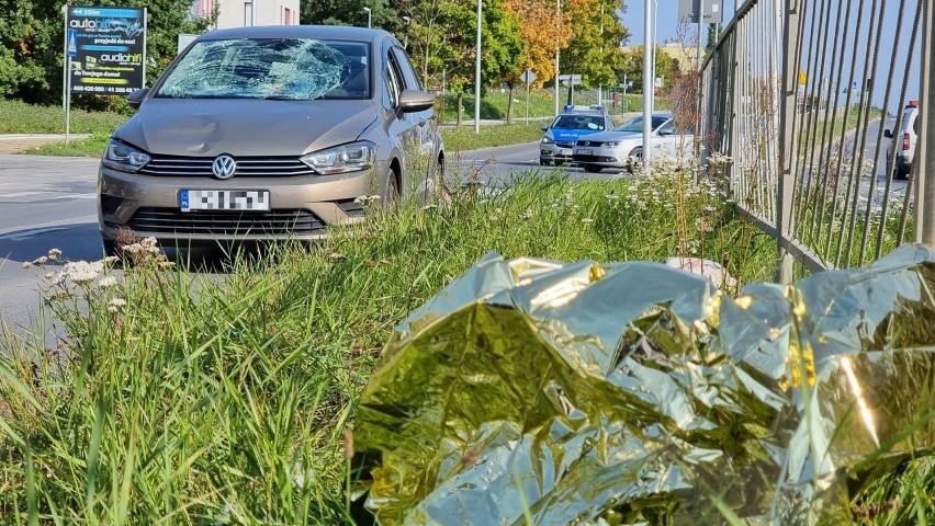 Na miejscu wypadku na ulicy Jagiellońskiej w Kielcach.