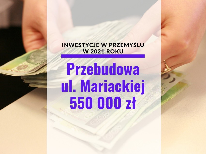 Przebudowa ul. Mariackiej – 550 000 zł.