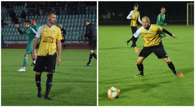 Zdobywcy bramek dla Pomezanii Malbork: Robert Felski (z lewej) i Mateusz Sroka.