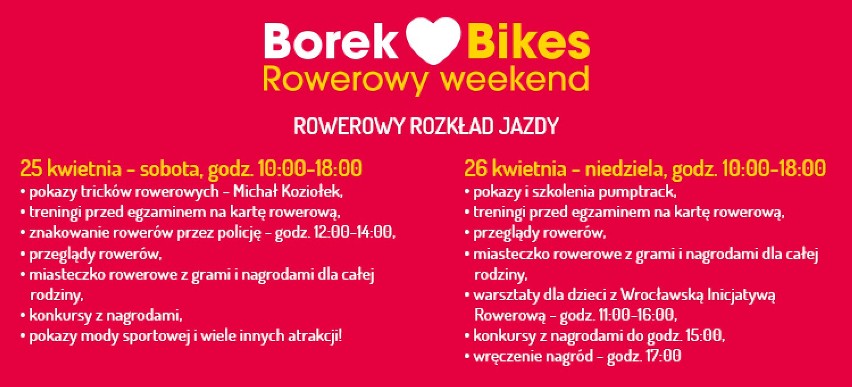 Borek loves Bikes

Kiedy? sobota-niedziela 25 i 26 kwitnia...