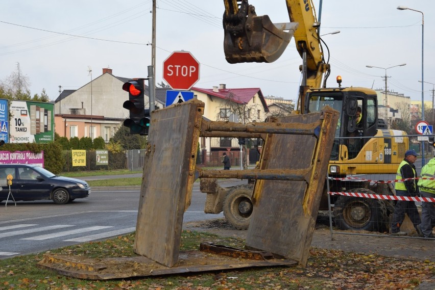 Utrudnienia dla kierowców i pieszych na ulicy Kopernika w Skierniewicach