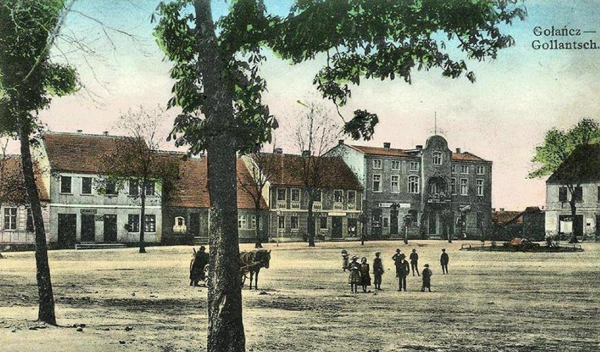 Rynek w Gołańczy na początku XX wieku