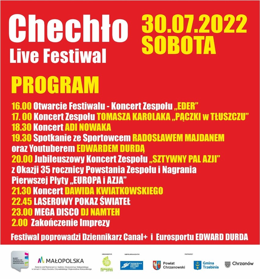 Trzebinia. Chechło Live Festiwal już 30 lipca. Będą dodatkowe parkingi. Utrudnienia dla pieszych i rowerzystów 