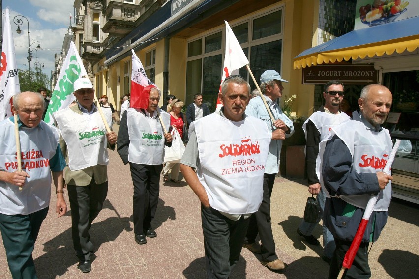 Manifestacja Solidarności w Łodzi