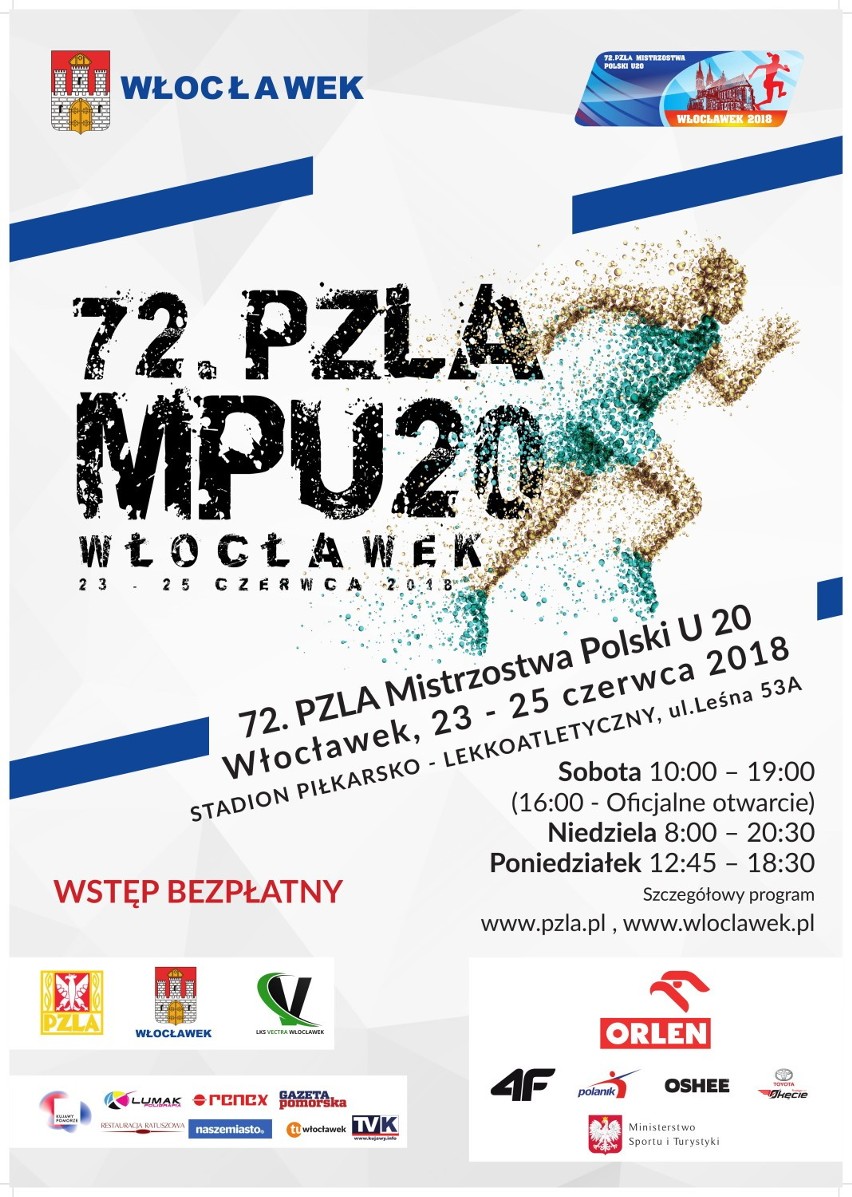 72. PZLA Mistrzostwa Polski U20 w lekkoatletyce we Włocławku już w następny weekend [program minutowy]