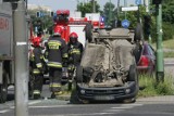 Wypadek na rondzie w Legnicy (ZDJĘCIA, FILM)