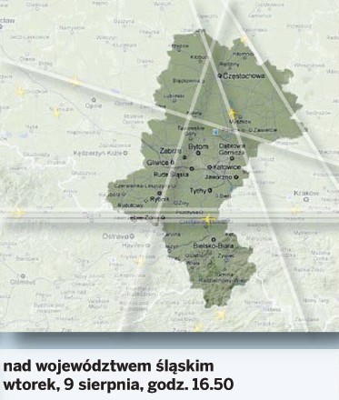 Interaktywna mapa samolotów latających nad woj. śląskim