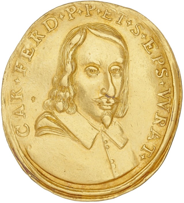 Medal owalny, awers, Karol Ferdynand Waza (książę nyski, biskup wrocławski 1625–1655), Śląsk, księstwo nyskie biskupów wrocławskich, Nysa, 1639 rok.