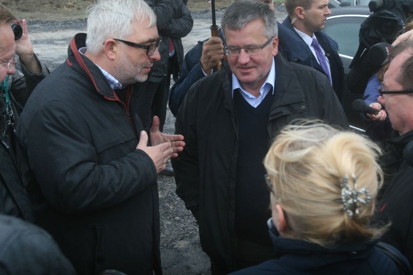 Bronisław Komorowski w Raciborzu. Odwiedził budowę suchego zbiornika przeciwpowodziowego