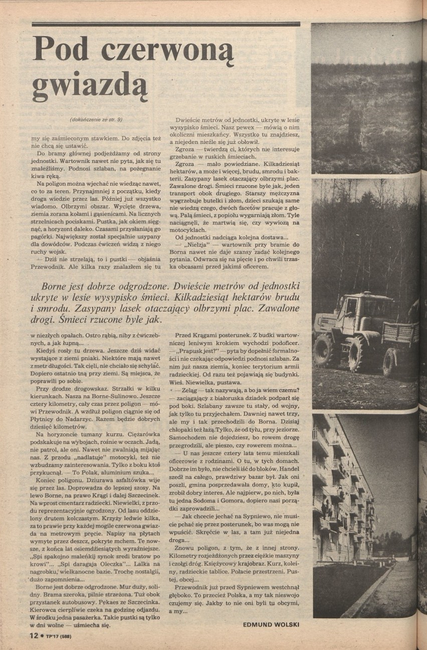 Czerwona gwiazda jeszcze świeci. Raban na deptaku i raczkująca Straż Miejska. Tygodnik Pilski, 1991 rok