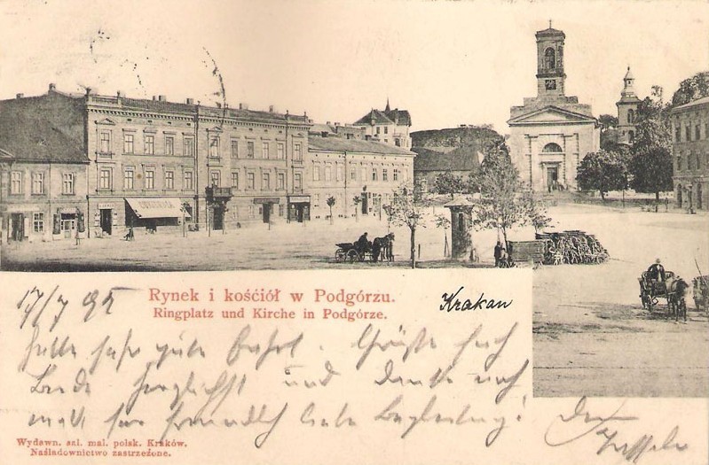 Widok na Rynek Podgórski pod koniec XIX wieku