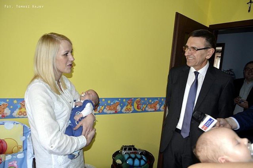 Prezydent Olsztyna odwiedził trojaczki