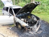 Augustowscy strażacy gasili pożar auta, który zapalił się w Studzienicznej [Zdjęcia]