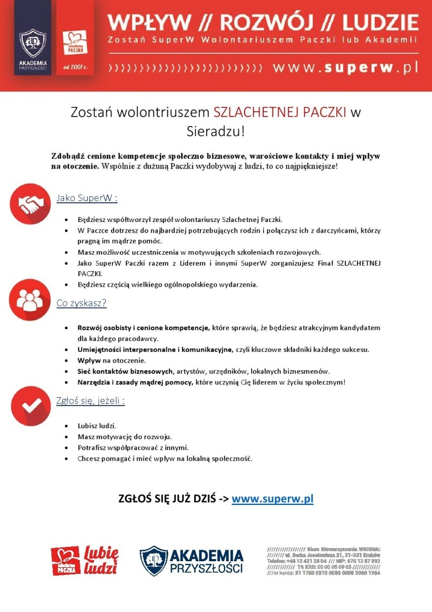 Szlachetna Paczka 2017 w Sieradzu. Do wolontariuszy dołączyli już licealiści z LO STO. Zgłoś się