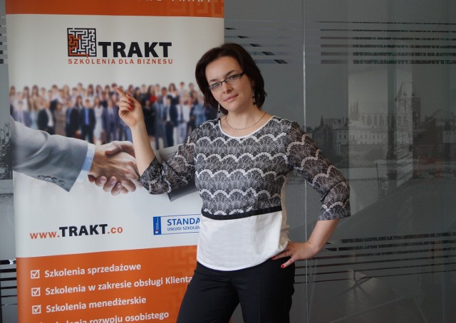 Pani Agnieszka Radkiewicz, właścicielka Firmy Szkoleniowej TRAKT