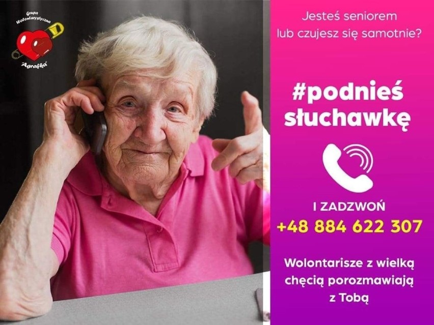 Pabianice Koronawirus. Wolontariusze chętnie porozmawiają z seniorami, o wszystkim