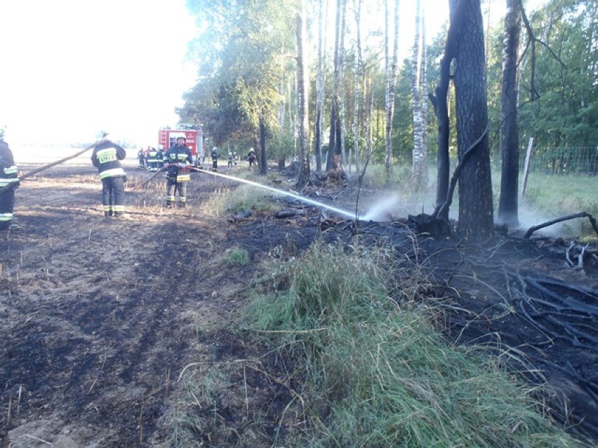 Pożar w czasie prac polowych w Kiełpinie [ZDJĘCIA]