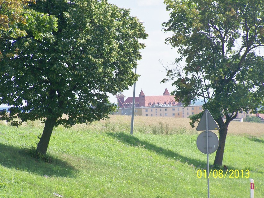 Widok na Gniew ze starej drogi Gdańsk - Toruń (od strony Gdańska)