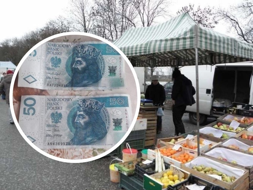 Zdjęcie ilusracyjne oraz zdjęcie nadesłanych fałszywych banknotów.