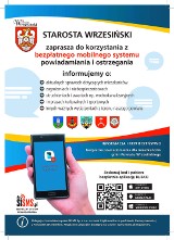 Września: Bezpłatny  mobilny system  powiadamiania i ostrzegania o  tym, co dzieje się w powiecie