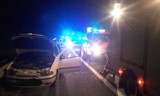 Wypadek na autostradzie A1 na wysokości Kamionki w powiecie starogardzkim [ZDJĘCIA]