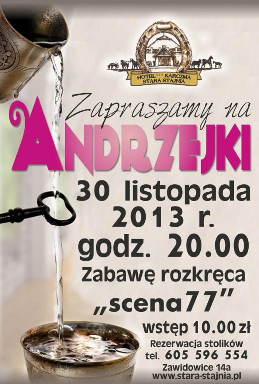 Zabawa Andrzejkowa w Karczmie Stara Stajnia w Zawidowicach